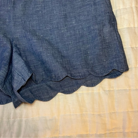 NWT Ann Taylor Loft Chambray Rivera Scalloped 4 Inch Inseam Shorts Size 8 - Picture 4 of 13